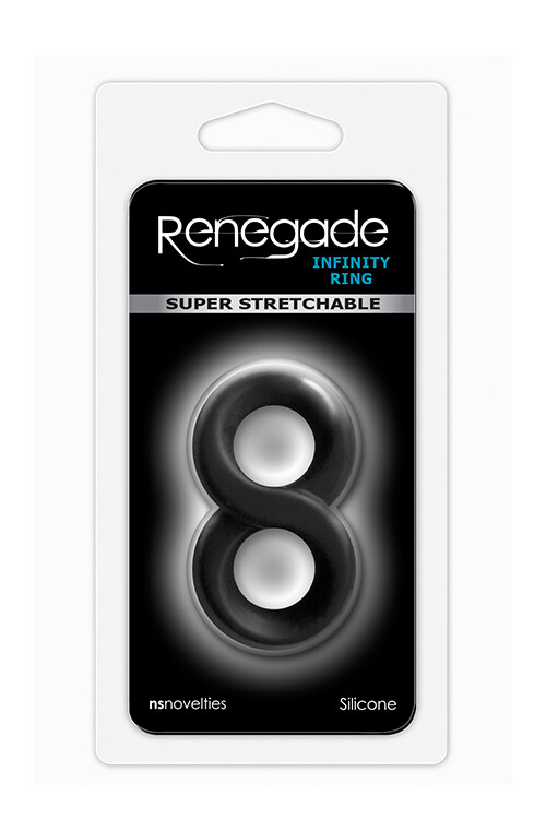 Ерекційне кільце NS Novelties Renegade подвійне, чорне, 7.6 х 4.3 см - Зображення 1
