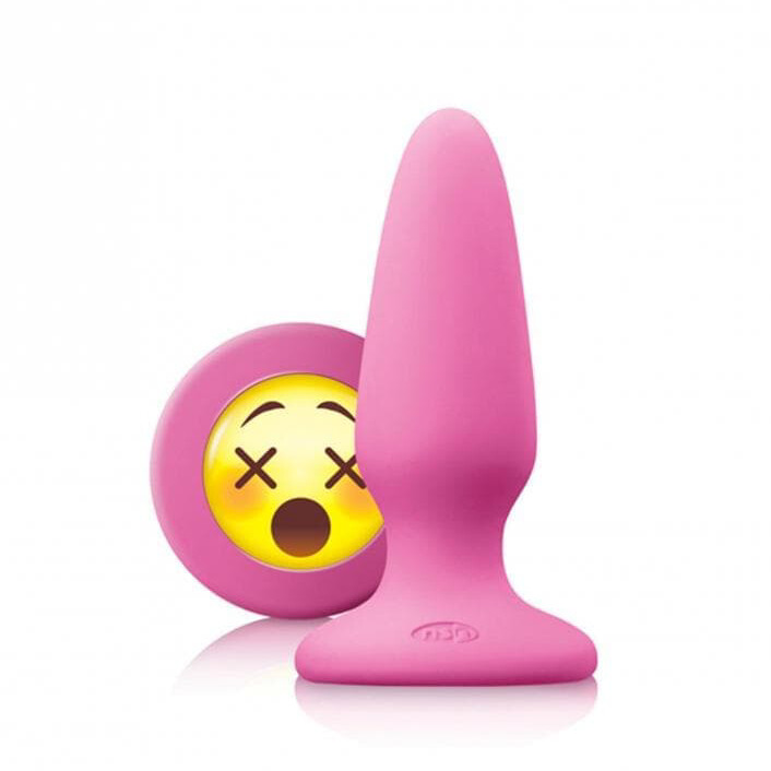 Анальна пробка NS Novelties, M, Mojis WTF рожева 3.7 х 10.5 см