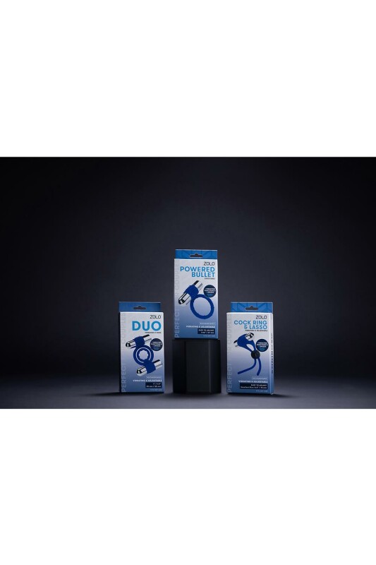 Ерекційне кільце з двома віброкулями Zolo Duo Vibrating C-Ring, синє - Изображение 2