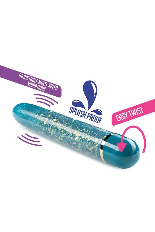 Вібратор з блискітками Blush Etherial Periwinkle, блакитний, 17.7 х 2.5 см - Зображення 3