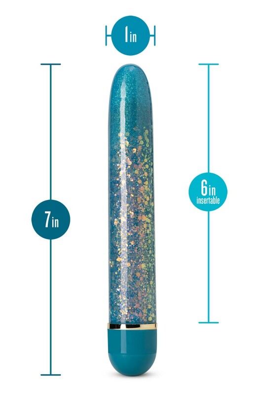 Вібратор з блискітками Blush Etherial Periwinkle, блакитний, 17.7 х 2.5 см - Зображення 4