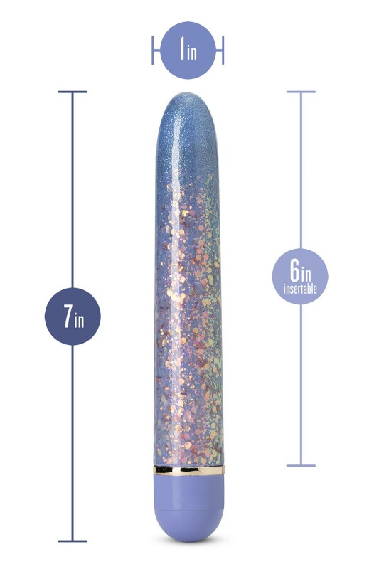 Вібратор з блискітками Blush Etherial Periwinkle, фіолетовий, 17.7 х 2.5 см - Изображение 4