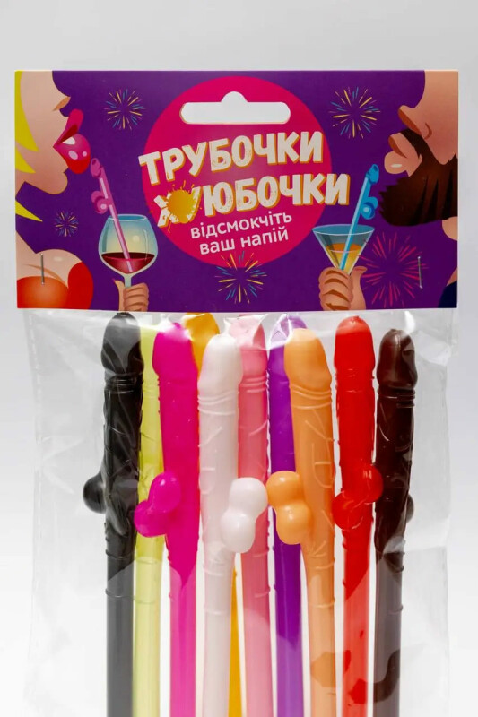 Трубочки для напоїв у вигляді пеніса, 10 шт