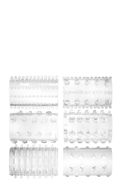 Набір насадок для пеніса A&amp;E SUPER STRETCH TICKLER SLEEVES, 7 шт
