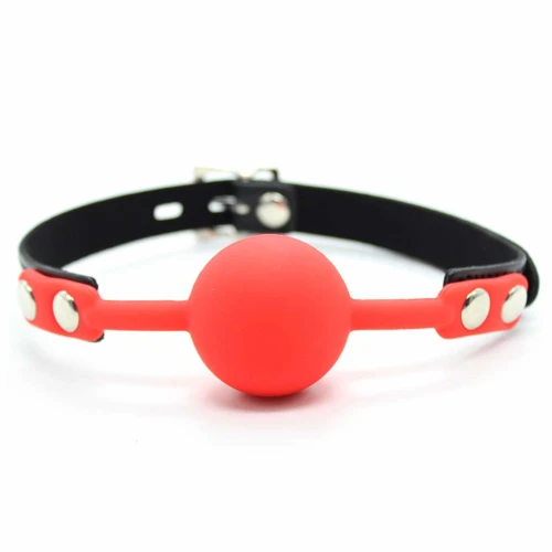 Кляп силіконовий із замком Silicone Ball Gag із замком, червоний, 4 см - Зображення 1