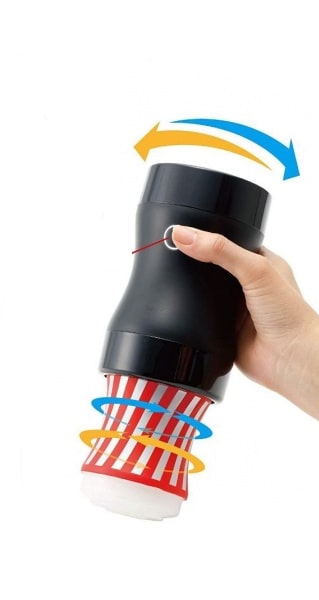 Мастурбатор нереалістичний Rolling Tenga Gyro Roller Cup чорно-червоний, 15 х 4.5 см