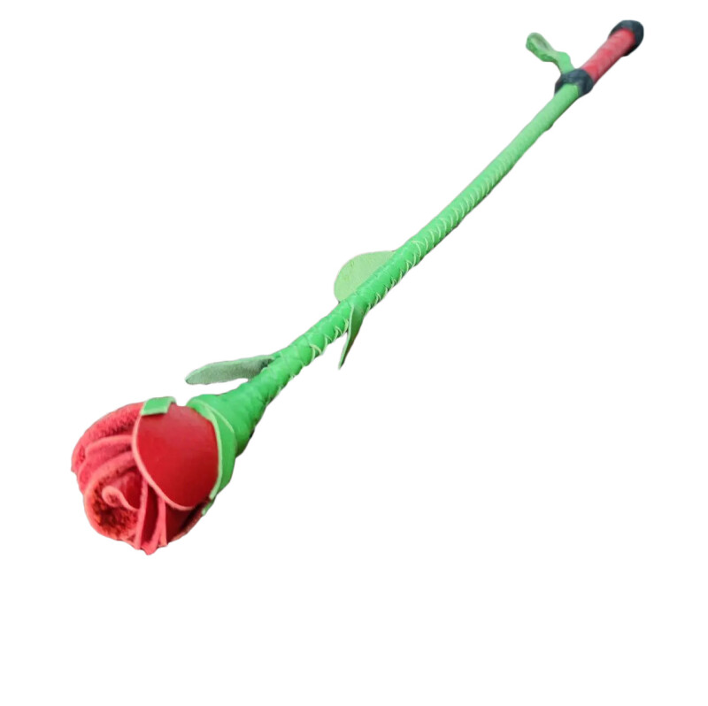 Стек троянда шкіряний Kid Grain Leather Rose Crop With Calf Leather Rose