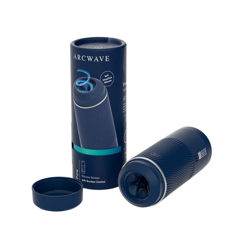 Мастурбатор хай-тек у колбі Arcwave Pow Stroker Blue, рельєфний, 18 х 7 см