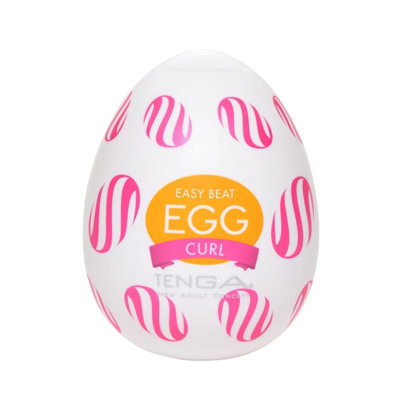 Мастурбатор нереалістичний Tenga Curl Egg Easy Beat, рельєфний, зі змащенням, 49×49×61 мм - Изображение 3