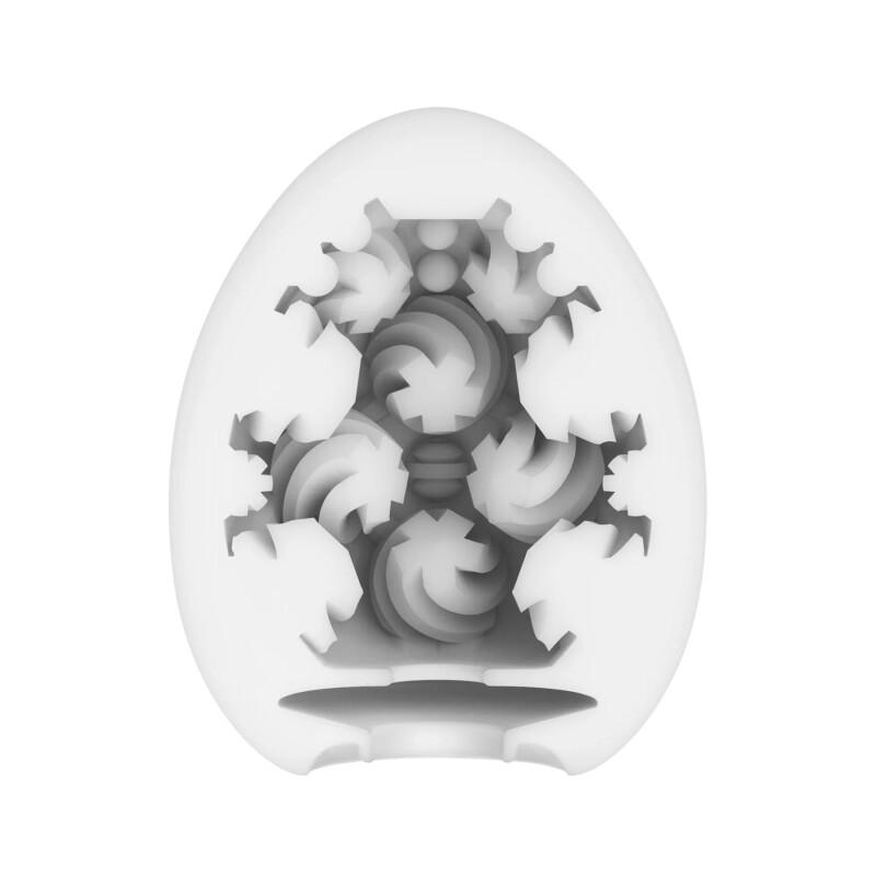 Мастурбатор нереалістичний Tenga Curl Egg Easy Beat, рельєфний, зі змащенням, 49×49×61 мм - Изображение 4