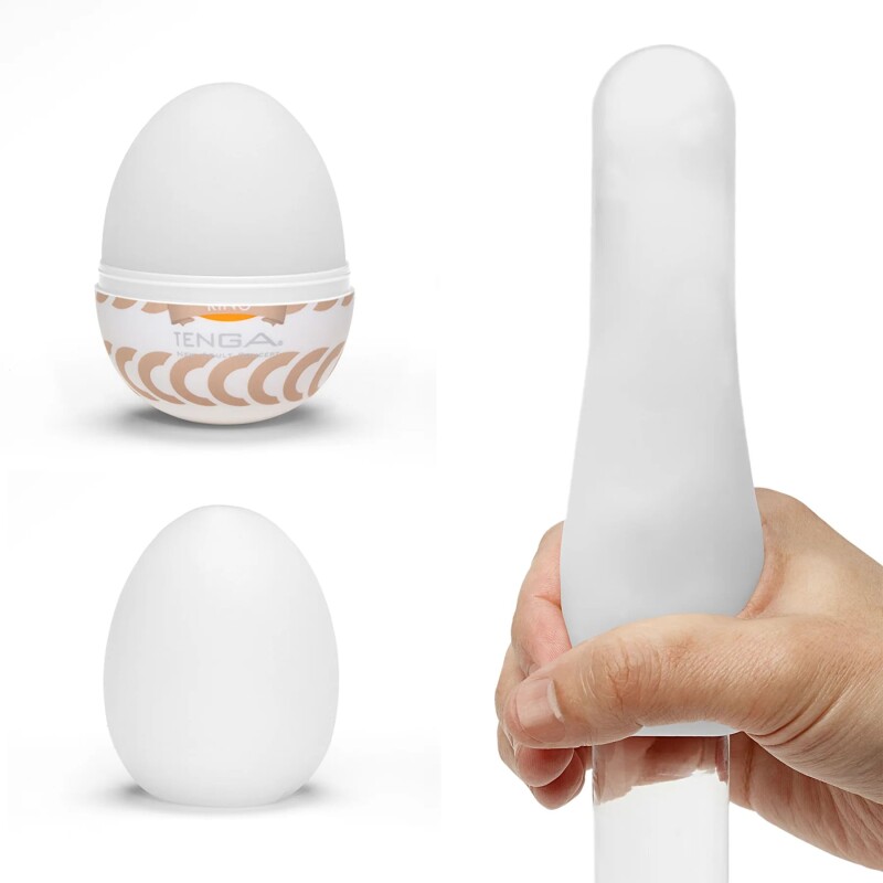 Мастурбатор нереалістичний Tenga Ring Egg Easy Beat, рельєфний, зі змазкою, 49×49×61 мм - Изображение 5