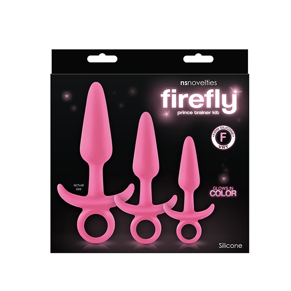 Набір анальних пробок, що світяться NS Novelties Firefly Prince, S/M/L - Зображення 1