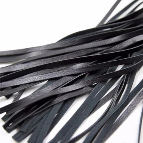 Флогер з рельєфною рукояттю Fetish Flogger black metal чорний, 39 см - Зображення 3