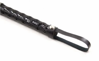 Флогер з рельєфною рукояттю Fetish Flogger black metal чорний, 39 см - Зображення 5
