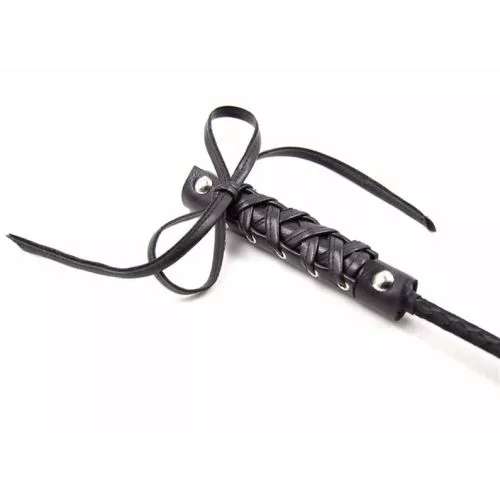 Стек із шнурівкою на рукояті Fetish Whip braid чорний - Зображення 1