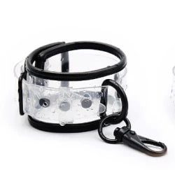 Наручники із чорними елементами Fetish Wrist restraints transparent прозорі - Зображення 2