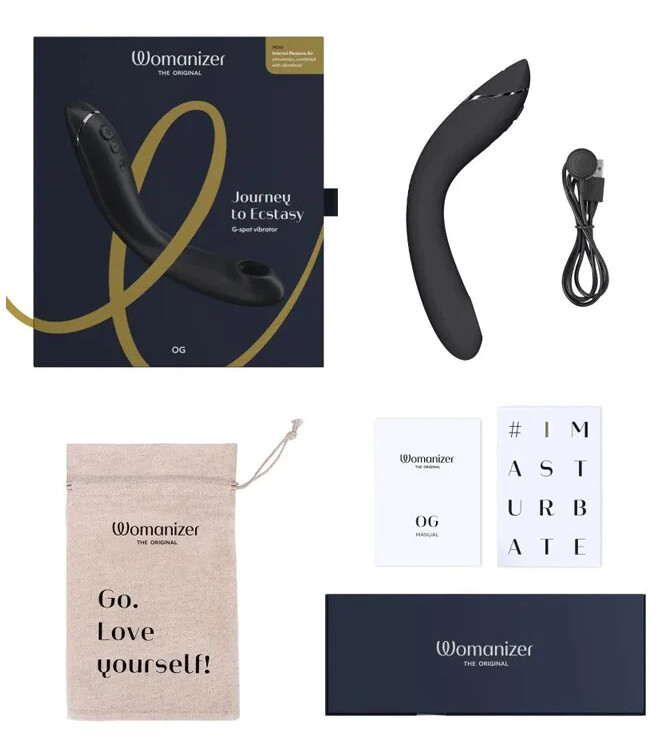 Вібратор для точки G Womanizer OG Dark Gray з хвильовою стимуляцією, чорний, 17.6 х 3.9 см - Зображення 8