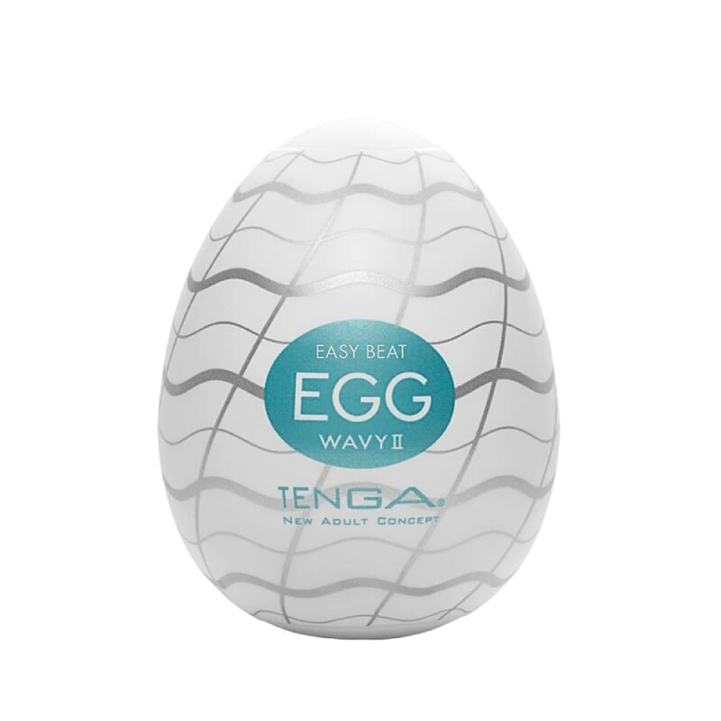 Мастурбатор хай-тек TENGA Egg New Standard Wavy II білий, 4.9 × 4.9 × 6.09 см