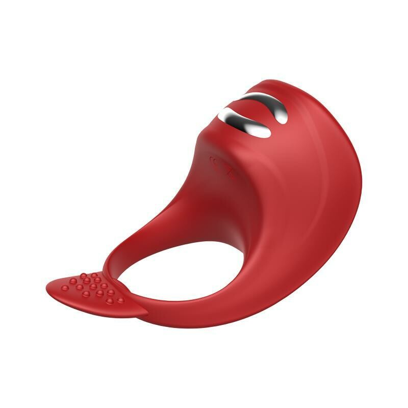 Ерекційне кільце з електростимуляцією Foxshow Silicone Ring, червоне