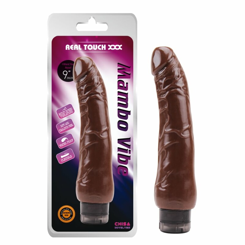 Вібратор реалістичний Chisa Real Touch XXX Mambo Vibe коричневий, 22.5 х 3.4 см