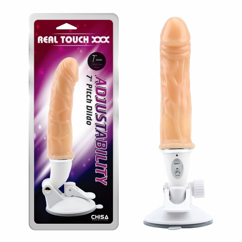 Вібратор реалістичний Chisa Adjustability-Pitch Dildo на регульованій присосці, бежевий, 23 х 3.5 см