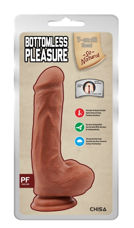 Фалоімітатор реалістичний Chisa Bottomless pleasure на присосці, коричневий, 20 х 4.5 см - Зображення 2