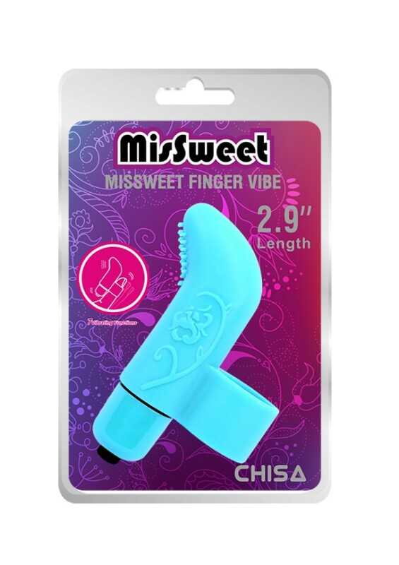 Вібратор на палець рельєфом MisSweet Finger Vibe блакитний, 7.4 х 4.1 см - Зображення 1