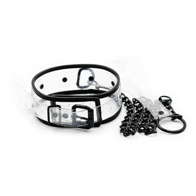 Нашийник з повідцем Fetish Collar, прозорий - Зображення 1