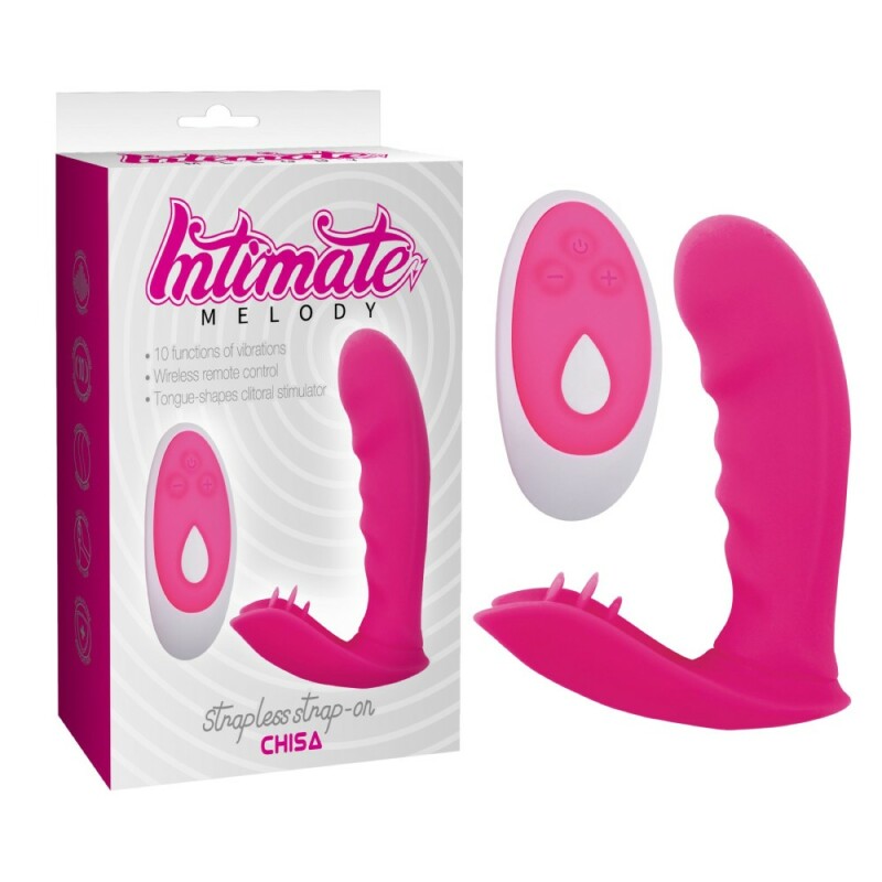 Страпон безремінний Chisa Intimate Melody з пультом, рожевий, 11.9 х 3.2 см