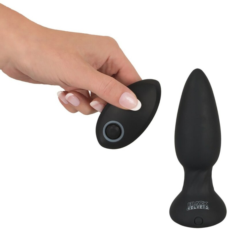 Анальна пробка з пульсацією Black Velvets Shaking Plug з дистанційним пультом, чорна, 14.2 х 4.1 см - Зображення 5