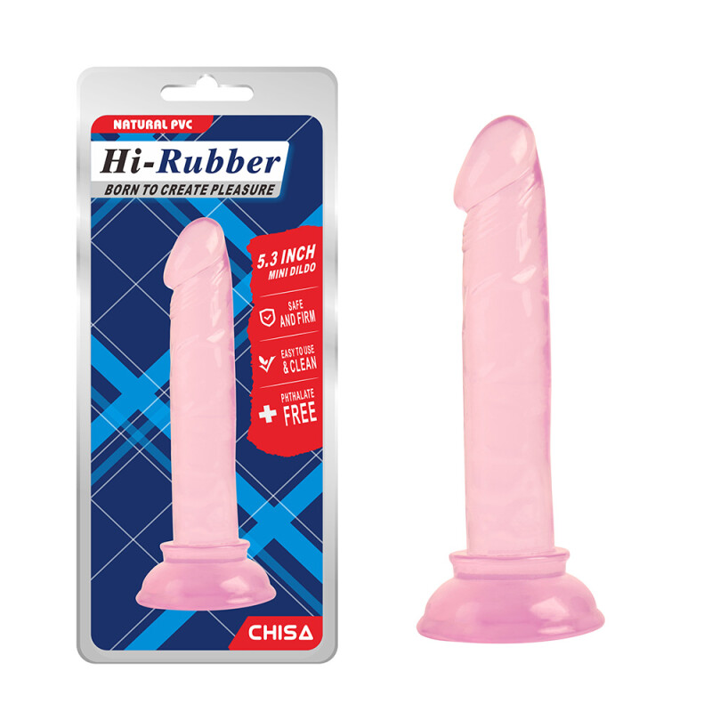 Фалоімітатор реалістичний міні Chisa Hi-Rubber, на присосці, рожевий, 13.6 см х 2.4 см