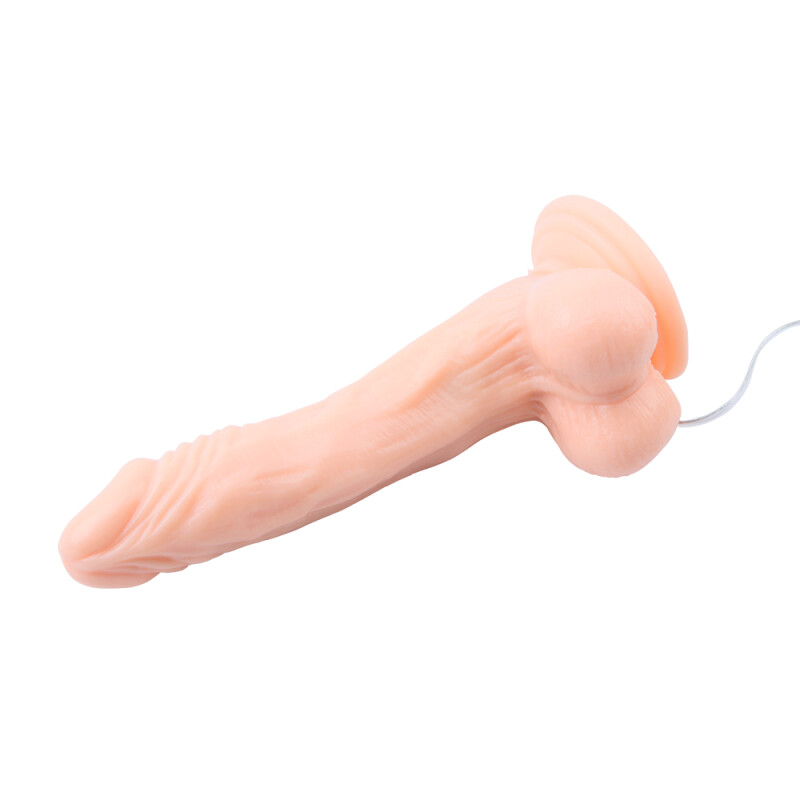 Вібратор реалістичний на присосці Chisa Ballsy Super Cock, бежевий, 22 х 3.6 см - Зображення 4