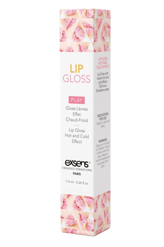 Блиск для оральних пестощів Exsens Hot Kiss Lip Gloss, полуниця, 7.4 мл - Изображение 2