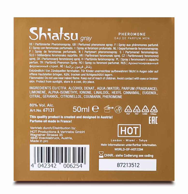 Парфуми чоловічі з феромонами HOT Shiatsu Grey, 50 мл - Зображення 7