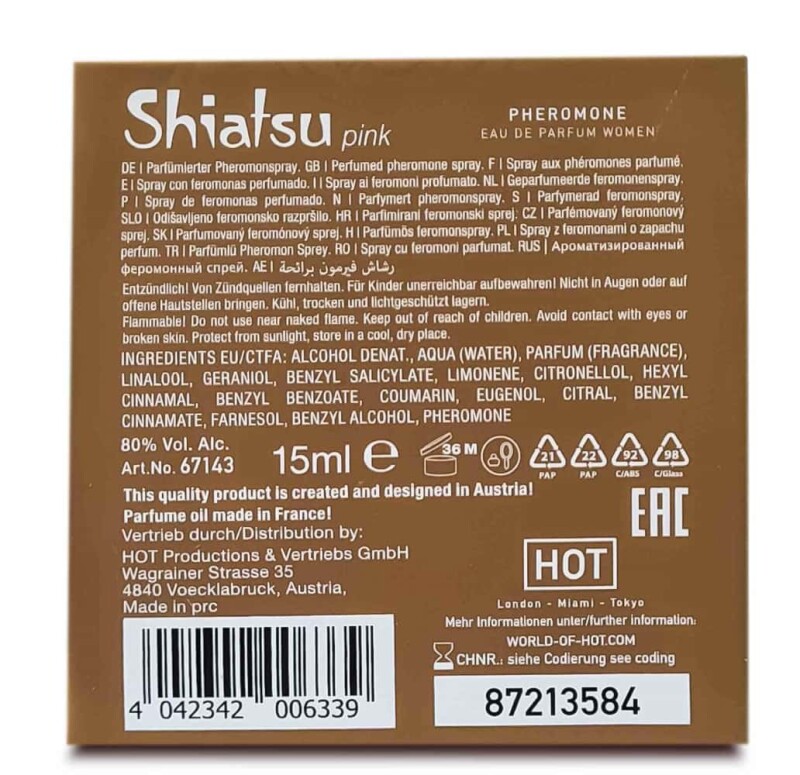 Парфуми з феромонами жіночі HOT Shiatsu Pink, 15 мл - Зображення 7