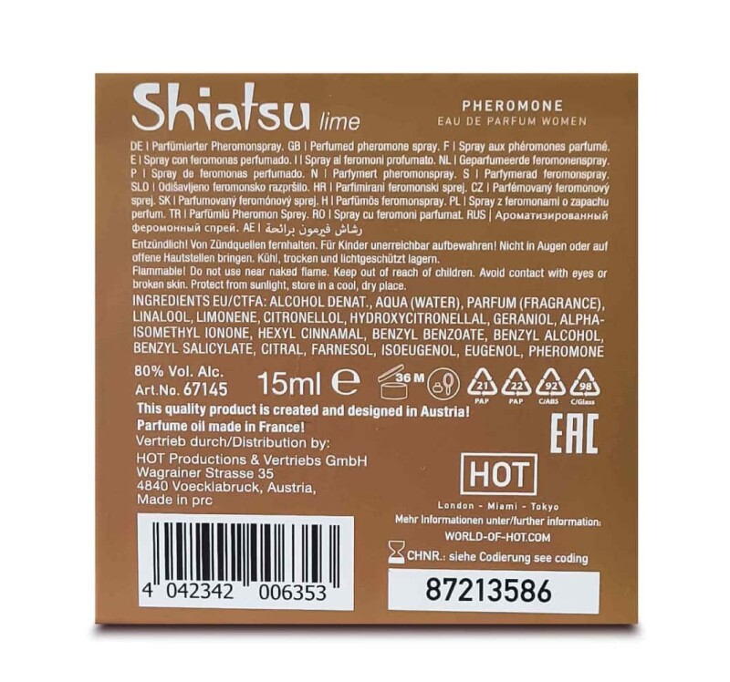 Парфуми з феромонами жіночі HOT Shiatsu Lime, 15 мл - Зображення 6