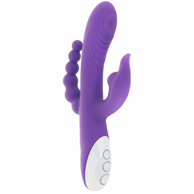 Вібратор для потрійної стимуляції Evolved Lick Me Triple Stim Vibe, фіолетовий
