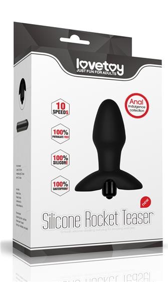 Анальна пробка з вібрацією Lovetoy, чорна, 13.1 х 3.8 см - Зображення 1