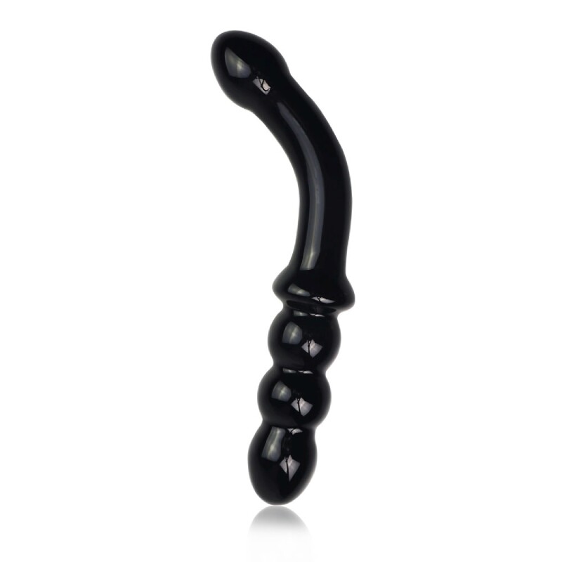 Фалоімітатор скляний Lovetoy Glass Romance, чорний, 17 см х 3.5 см