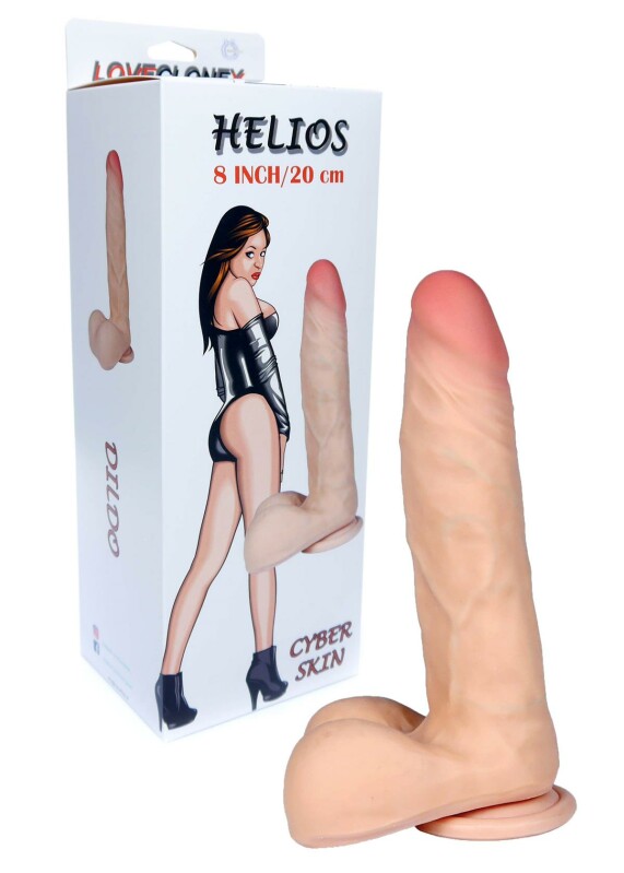 Фалоімітатор реалістичний Helios Loveclonex 8 з кібершкіри, бежевий, 23 х 4.8 см