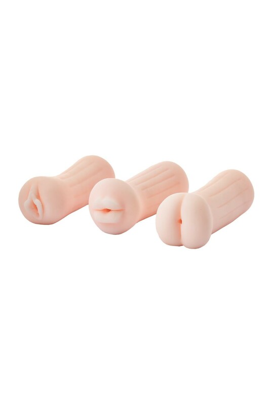 Набір мастурбаторів Dreamtoys The girl next door вагіна, рот і анус, бежеві, 3 шт - Зображення 2