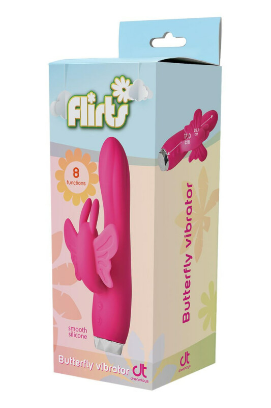 Вібратор-кролик Dream Toys FlirtsButterfly, рожевий, 17 х 3 см - Зображення 1