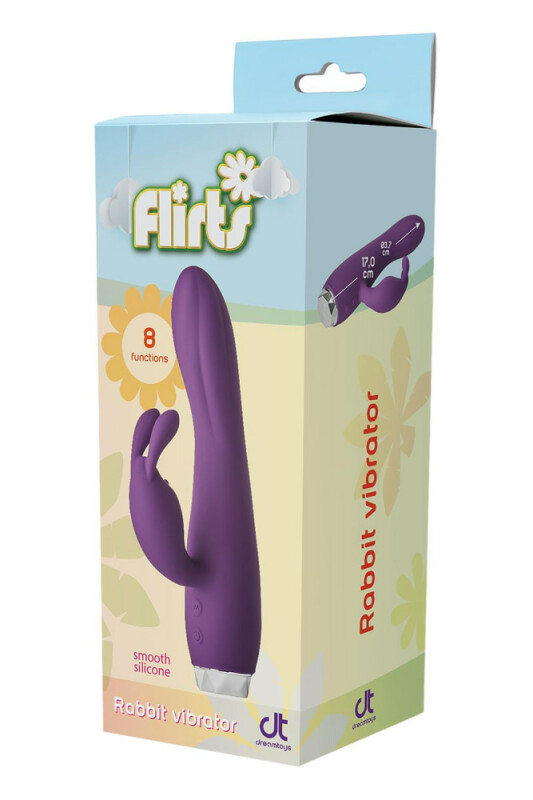 Вібратор-кролик Dream Toys Flirts, фіолетовий, 17 х 3 см - Зображення 1