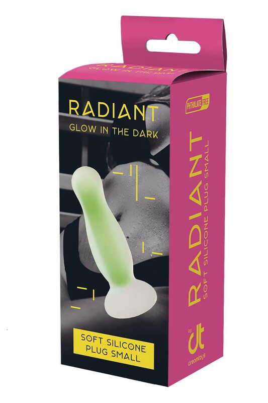 Анальна пробка, що світиться в темряві Dream Toys Radiant, S, зелена - Зображення 1