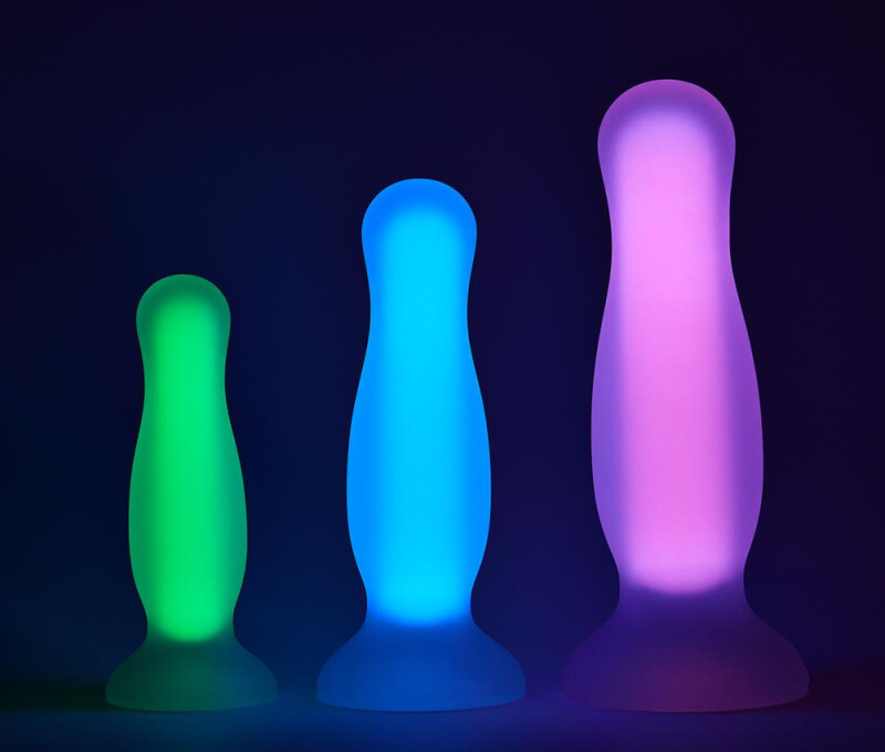 Анальна пробка, що світиться в темряві Dream Toys Radiant, M, синя - Зображення 5