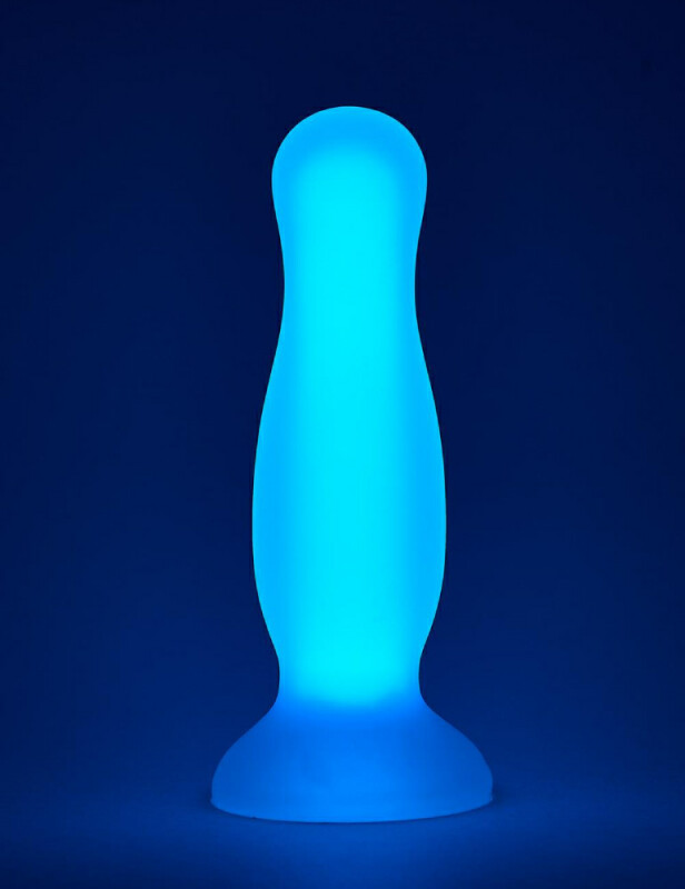 Анальна пробка, що світиться в темряві Dream Toys Radiant, M, синя - Зображення 4