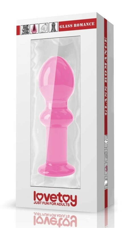 Анальна пробка 4.5" Glass Romance Lovetoy, рожева, 11.5 х 3.3 см - Зображення 1