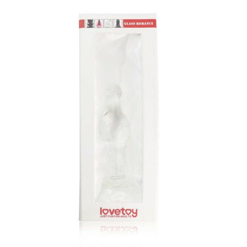 Анальна пробка LoveToy Glass Romance, прозора, 11.4 х 3.3 см - Изображение 1