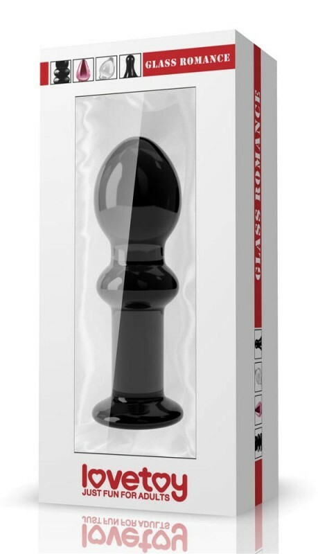 Анальна пробка 4.5" Glass Romance Lovetoy, чорна, 11.5 х 3.3 см - Изображение 1