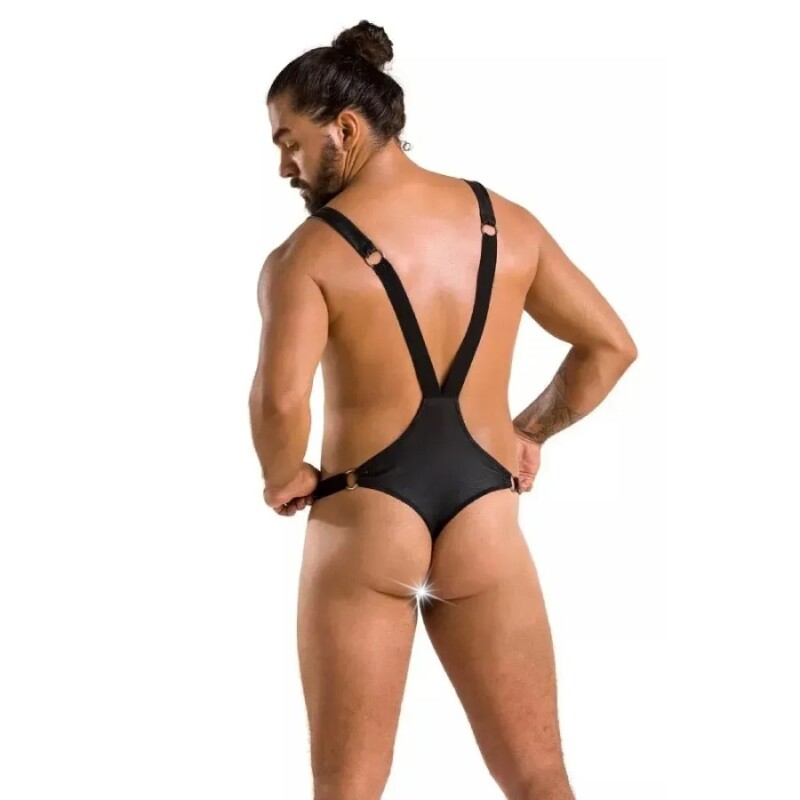 Сексуальне чоловіче боді Passion Men Harry, S/M, з кільцем, чорне - Изображение 1